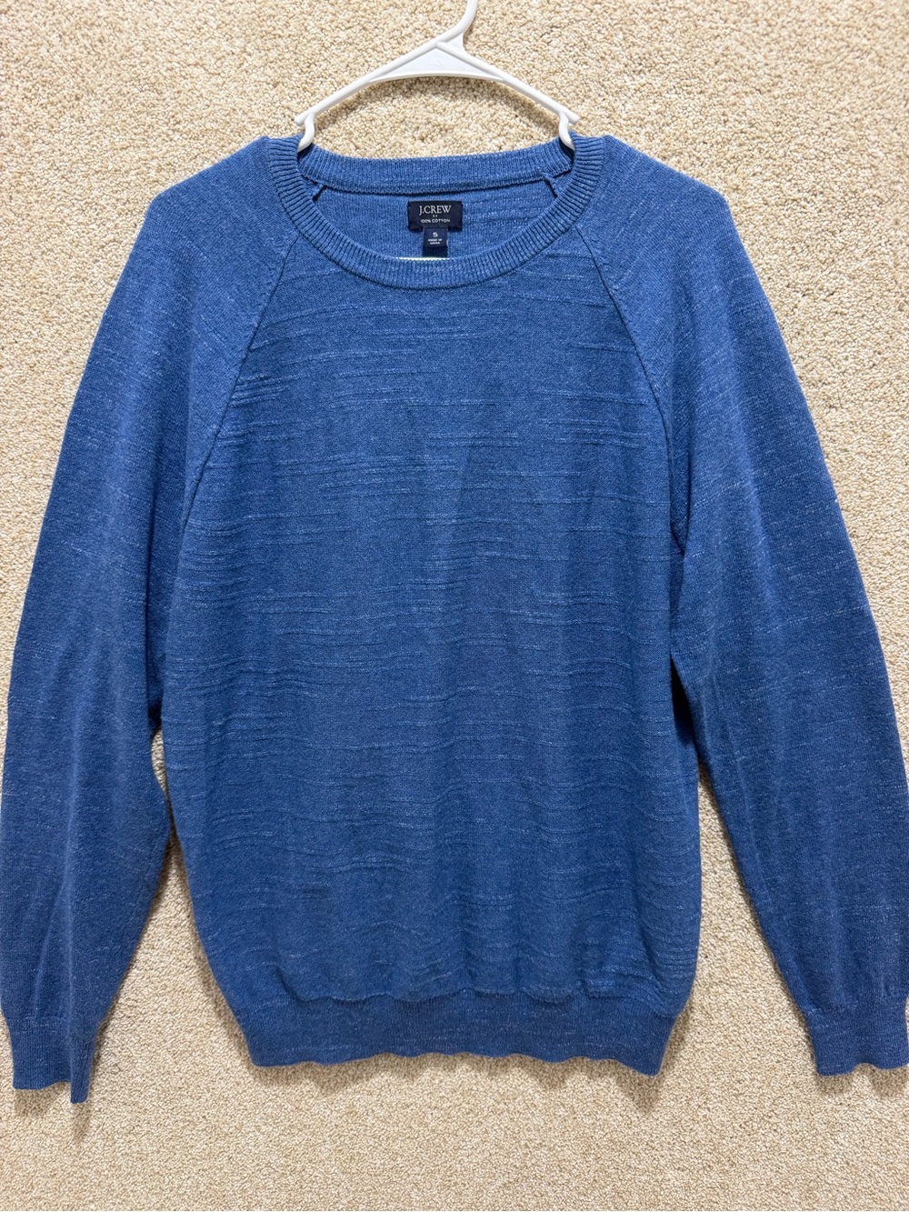 J. Crew Factory men’s cotton raglan sleeve crewneck preppy academia fall light